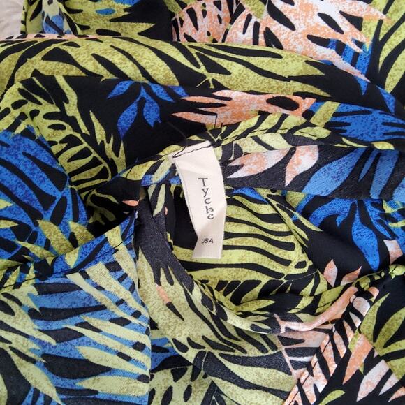 Tyche Women's Flowy Asymmetric Adjustable Tie Back Strap Midi Dress Tropical - Picture 11 of 13